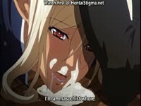 Sexy anime girl with blonde hair receives a facial